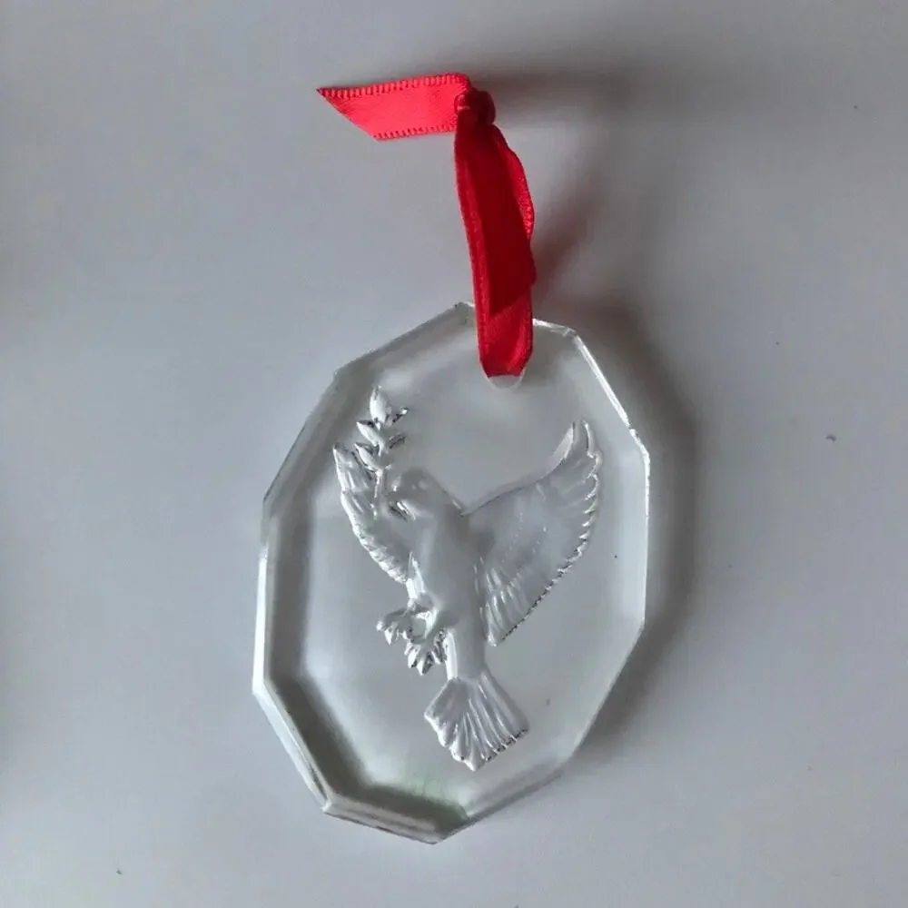 VTG Crystal Brands of Ireland Crystal Christmas Ornament - Dove of Peace